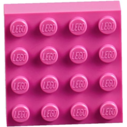 Magnet Brick, Modified 4 x 4 Sealed Base - Dark Pink
