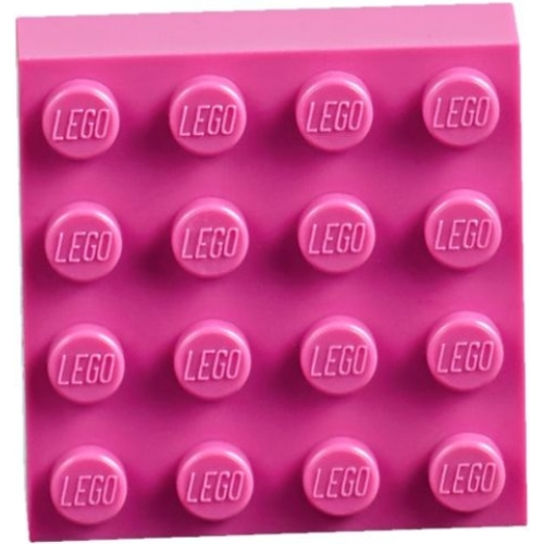 Деталь LEGO 388c01 Magnet Brick, Modified 4 x 4 Sealed Base - Dark Pink