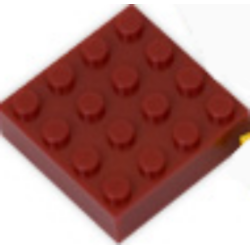 Magnet Brick, Modified 4 x 4 Sealed Base - Dark Red