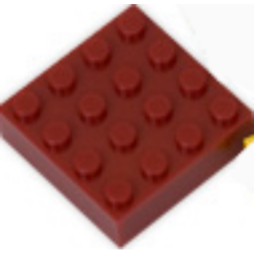 Деталь LEGO 388c01 Magnet Brick, Modified 4 x 4 Sealed Base - Dark Red
