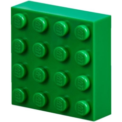Magnet Brick, Modified 4 x 4 Sealed Base - Green
