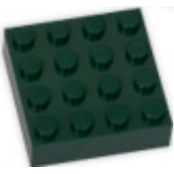 Magnet Brick, Modified 4 x 4 Sealed Base - Dark Green