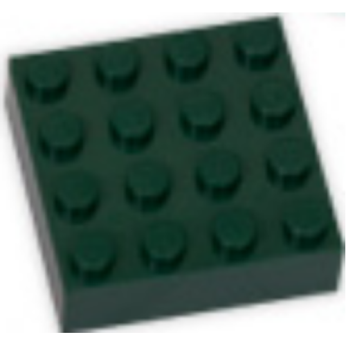 Деталь LEGO 388c01 Magnet Brick, Modified 4 x 4 Sealed Base - Dark Green