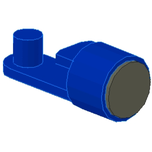 Деталь LEGO 735 Magnet Coupling, Train, for Train Base - Blue