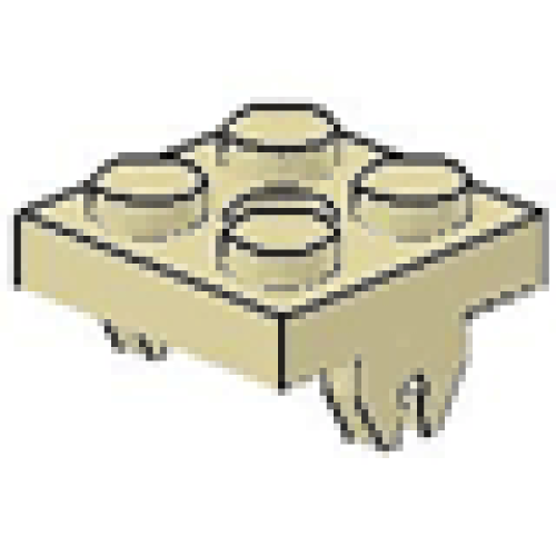Деталь LEGO 30159 Magnet Holder Plate 2 x 2 Bottom with Hole - Tan