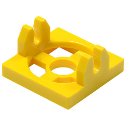 Magnet Holder Tile 2 x 2 - Tall Arms with Deep Notch - Yellow