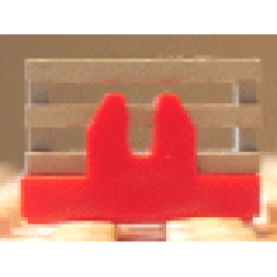 Magnet Holder Tile 2 x 2 - Tall Arms with Deep Notch - Red