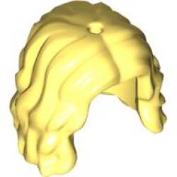 Mini Doll, Hair Female Mid-Length, Wavy, Parted in Center - Bright Light Yellow