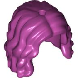 Mini Doll, Hair Female Mid-Length, Wavy, Parted in Center - Magenta