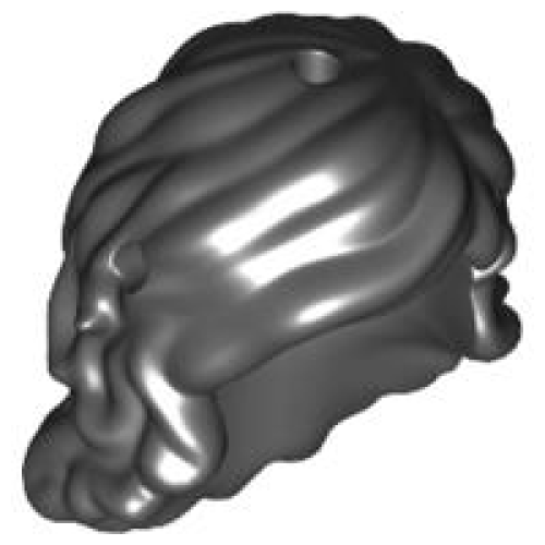 Деталь LEGO 92256 Mini Doll, Hair Friends Long Wavy, Hole on Top and Right - Black