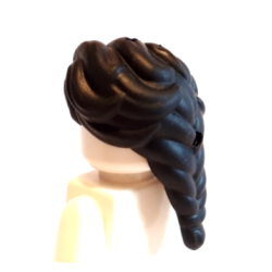 Mini Doll, Hair Friends Long with Ponytail French Braided with 2 Holes - Black Mini Doll, Hair Friends Long with Ponytail French Braided with 2 Holes - Black