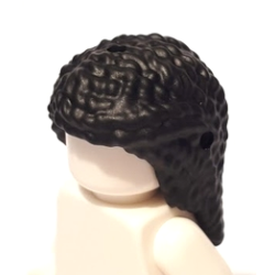 Mini Doll, Hair Friends Long, Hole on Top and Left - Black Mini Doll, Hair Friends Long, Hole on Top and Left - Black