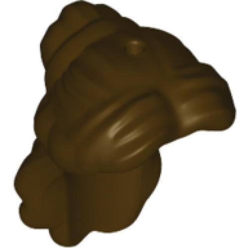 Деталь LEGO 23955 Mini Doll, Hair Friends Long, Parted Bangs, Curls, Bun, Hole on Top - Dark Brown