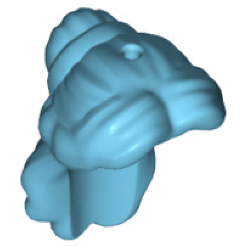 Деталь LEGO 23955 Mini Doll, Hair Friends Long, Parted Bangs, Curls, Bun, Hole on Top - Medium Azure