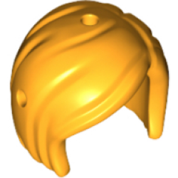 Mini Doll, Hair Friends Short, Bob Cut, Hole on Top and Right - Flexible Rubber - Bright Light Orange Mini Doll, Hair Friends Short, Bob Cut, Hole on Top and Right - Flexible Rubber - Bright Light Orange