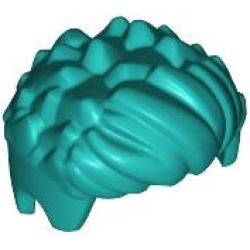 Mini Doll, Hair Short Spiked, Swept Up in Front - Dark Turquoise