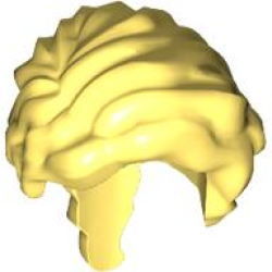 Mini Doll, Hair Wavy, Parted on Right, Loose Braid in Back - Bright Light Yellow