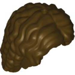 Mini Doll, Hair, Long Full Curly, Parted on Left - 3 Internal Supports - Dark Brown