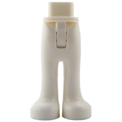 Mini Doll Hips and Trousers with Back Pockets with Molded White Lower Legs / Boots Pattern - Thin Hinge - White