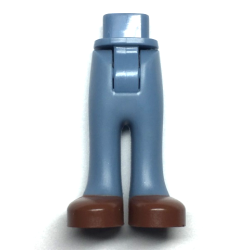 Mini Doll Hips and Trousers with Back Pockets with Reddish Brown Shoes Pattern - Thick Hinge - Sand Blue