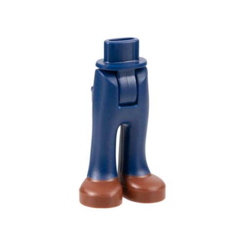 Деталь LEGO 92253c00pb33 Mini Doll Hips and Trousers with Back Pockets with Reddish Brown Shoes Pattern - Thick Hinge - Dark Blue