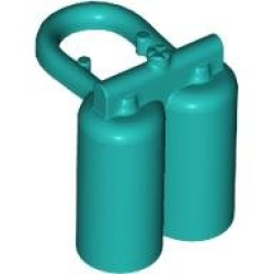 Minifigure Air Tanks - Dark Turquoise Minifigure Air Tanks - Dark Turquoise