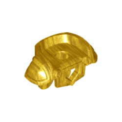 Minifigure Armor Breastplate with Shoulder Pads Large, Pentagonal Cutout and 4 Studs on Back - Pearl Gold