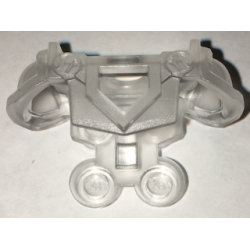 Minifigure Armor Breastplate with Shoulder Pads Large, Pentagonal Cutout and 4 Studs on Back - Trans-Clear