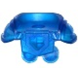 Minifigure Armor Breastplate with Shoulder Pads Large, Pentagonal Cutout and 4 Studs on Back - Trans-Dark Blue