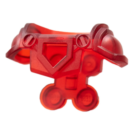Деталь LEGO 22402 Minifigure Armor Breastplate with Shoulder Pads Large, Pentagonal Cutout and 4 Studs on Back - Trans-Red