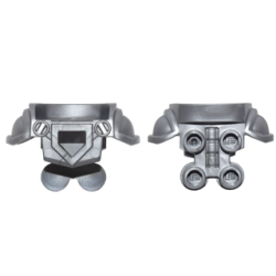 Minifigure Armor Breastplate with Shoulder Pads Large, Pentagonal Cutout and 4 Studs on Back - Flat Silver