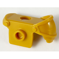 Minifigure Armor Large Round Shoulder Pad Right with Back Stud - Pearl Gold