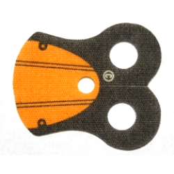 Minifigure Armor Pauldron Cloth with Black Neck and 4 Thin Black Stripes Pattern, Thick Border - Orange