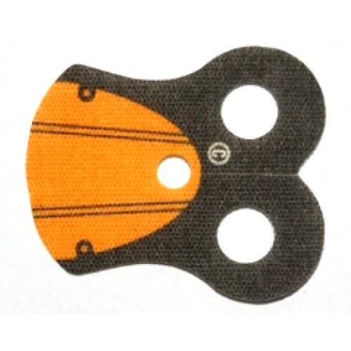 Деталь LEGO 48431pb02 Minifigure Armor Pauldron Cloth with Black Neck and 4 Thin Black Stripes Pattern, Thick Border - Orange