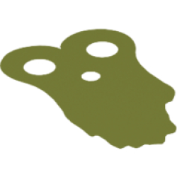 Minifigure Armor Pauldron Cloth, Tattered, Long (Length 35mm) - Olive Green
