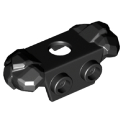 Minifigure Armor Rock Shoulder Pads with 2 Back Studs - Black