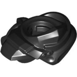 Minifigure Armor Shoulder Pad and Wrap with Scabbard for 2 Katanas - Black