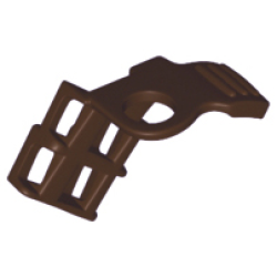 Minifigure Armor Shoulder Pad with Grille / Fluted Profile and Scabbard for 2 Katanas - Dark Brown