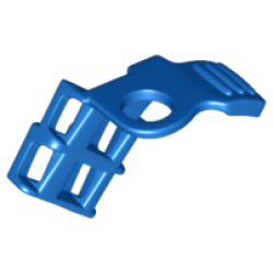 Minifigure Armor Shoulder Pad with Grille / Fluted Profile and Scabbard for 2 Katanas - Blue