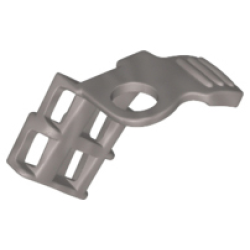 Minifigure Armor Shoulder Pad with Grille / Fluted Profile and Scabbard for 2 Katanas - Flat Silver