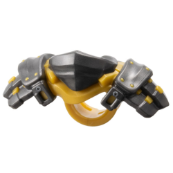 Minifigure Armor Shoulder Pads and Bandana with Molded Pearl Gold Rivets and Scabbard for 2 Katanas Pattern - Pearl Dark Gray