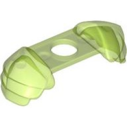 Minifigure Armor Shoulder Pads Ridged - Trans-Bright Green
