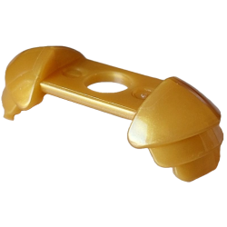 Minifigure Armor Shoulder Pads Ridged - Pearl Gold