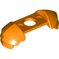 Minifigure Armor Shoulder Pads Ridged - Orange