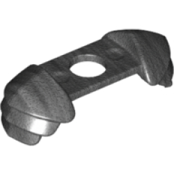 Minifigure Armor Shoulder Pads Ridged - Pearl Dark Gray