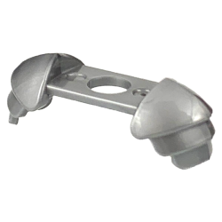 Minifigure Armor Shoulder Pads Ridged - Flat Silver