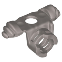 Minifigure Armor Shoulder Pads Stepped with Scabbard for 2 Katanas - Flat Silver