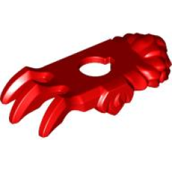 Minifigure Armor Shoulder Pads with Fur and 3 Spikes / Claws - Red