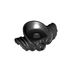 Minifigure Armor Shoulder Pads with Neck Protection, Front Stud and 2 Back Studs - Black