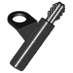 Minifigure Arrow Quiver with 2 Arrows - Black